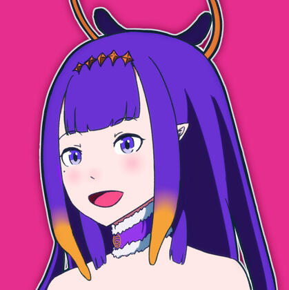 An image depicting Ninomae Ina'nis, a Vtuber from Hololive, smiling and looking at the viewer, in eye-popping colors.